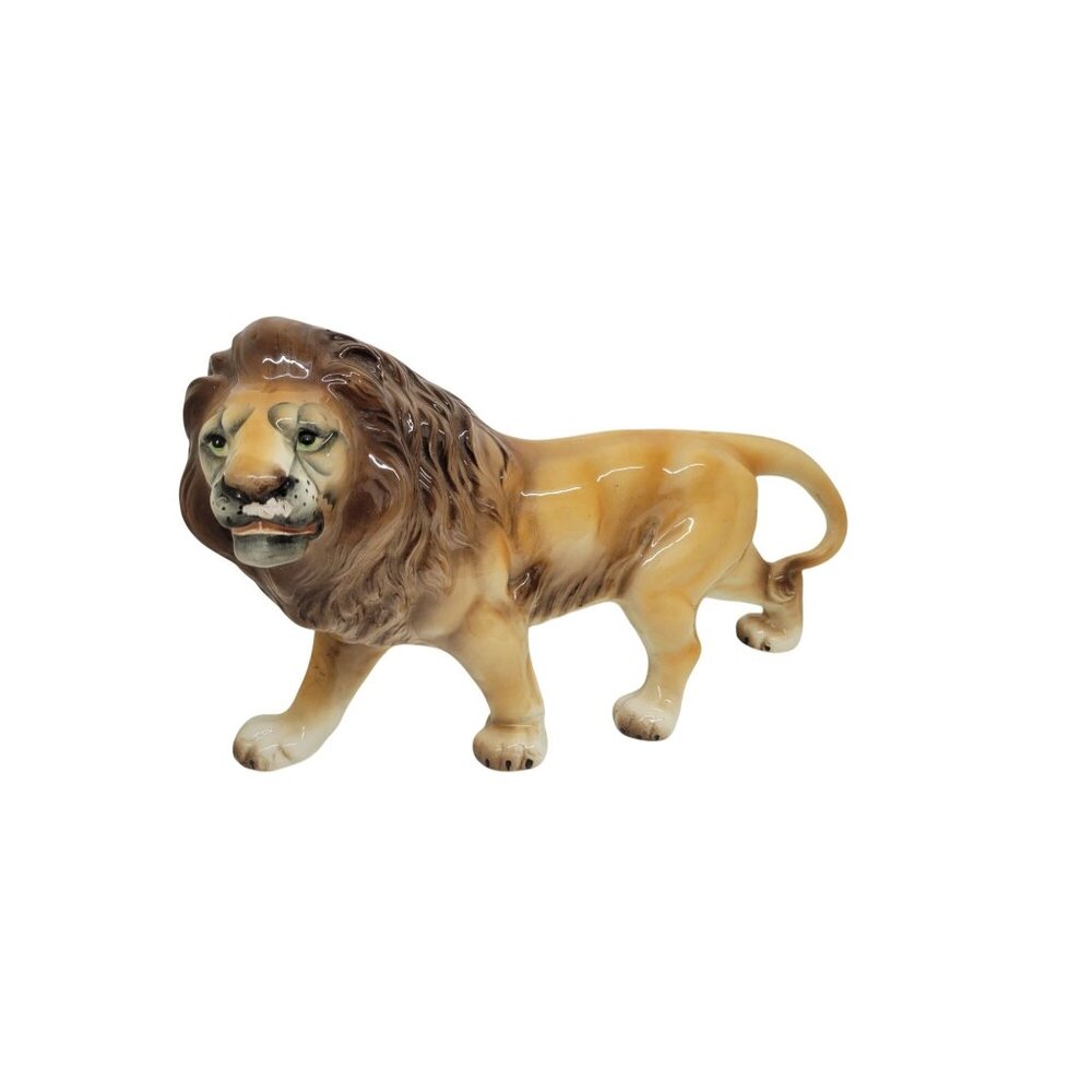 Vintage 1950s Porcelain Lion Figurine Norleans Japan